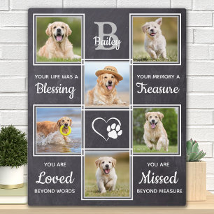 Rustic Pet Memorial Gift Personalised 6 Dog Photo Plaque