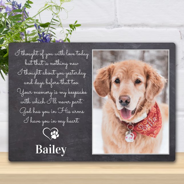 Rustic Pet Memorial Gift Sympathy Poem Dog Photo Plaque (Creator Uploaded)