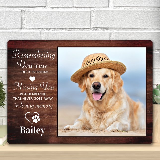 Rustic Pet Memorial Personalised Sympathy Dog Loss Plaque (Creator Uploaded)