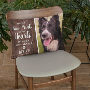 Rustic Pet Memorial Photo Decorative Cushion