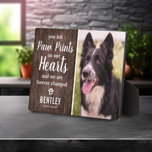 Rustic Pet Memorial   Photo Keepsake Plaque