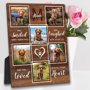 Rustic Pet Memorial Unique Photo Collage Plaque