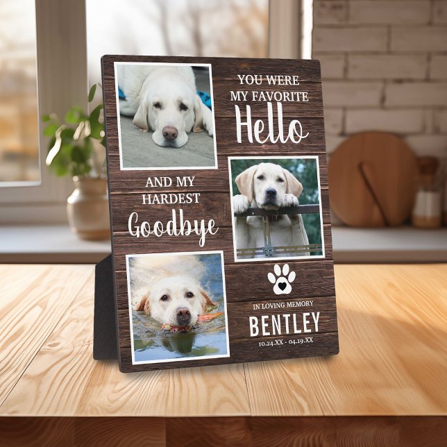 Rustic Pet Photo Memorial Dog Keepsake | Pet Loss Plaque (Creator Uploaded)