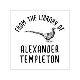 Rustic Pheasant Game Bird Library Book Name Self-inking Stamp