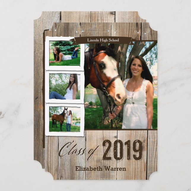Rustic Photo 2019 Graduation Invite & Announcement (Front/Back)