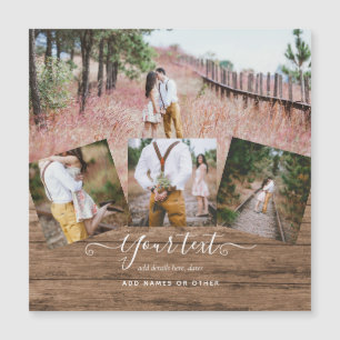Rustic PHOTO COLLAGE Gift Custom Text Unique