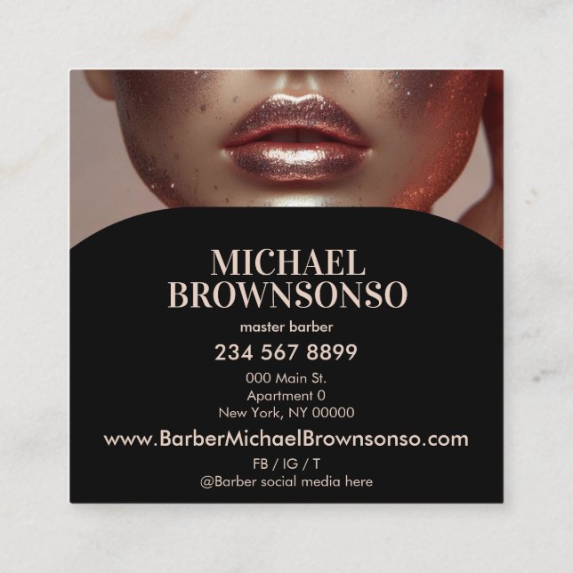 Rustic Photo for Hair Stylists & Makeup Artists Square Business Card (Back)