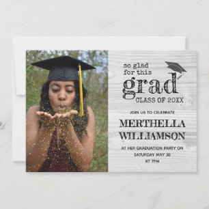 Rustic Photo Graduation Invitation