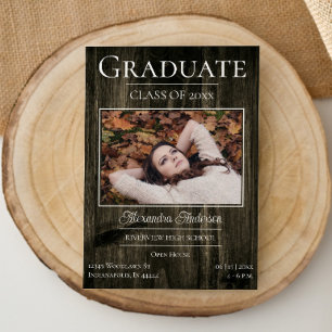 Rustic Photo Graduation Open House Invite