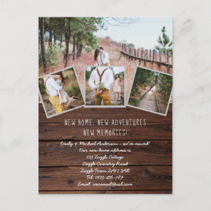 Rustic PHOTO New Home We Moved Change of Address Postcard