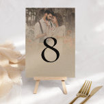 Rustic Photo Overlay Script Table Number<br><div class="desc">Rustic Photo Overlay Script Table Number. Simply replace the sample image with your own and easily personalize the table number. The same design is on the other side and will update simultaneously as you make your changes.</div>