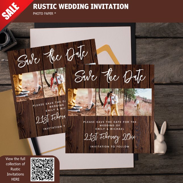 Rustic PHOTO Save the Date Wedding Bargain Budget (Creator Uploaded)