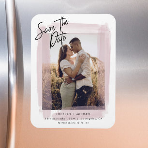 Rustic Photo Save the Date Wedding Magnet