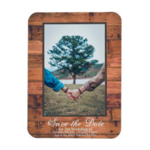 Rustic Photo Save the Date Wood Personalise