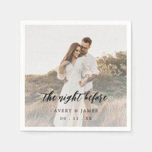 Rustic Photo The Night Before Rehearsal Dinner  Napkin