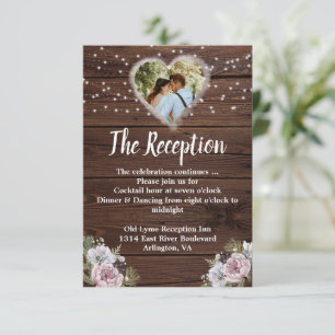 Rustic Photo Wedding Reception Enclosure Card