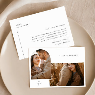 Rustic Photo Wedding Thank You Card With Notes