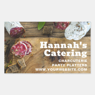 Rustic Photo Wooden Board Charcuterie Catering Rectangular Sticker