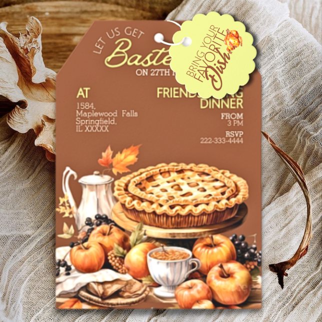 Rustic Pie Cosy Friendsgiving Dinner Invitation (Creator Uploaded)