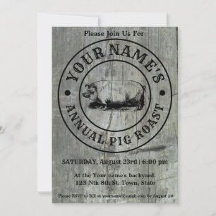 Rustic Pig Roast Invitation Template