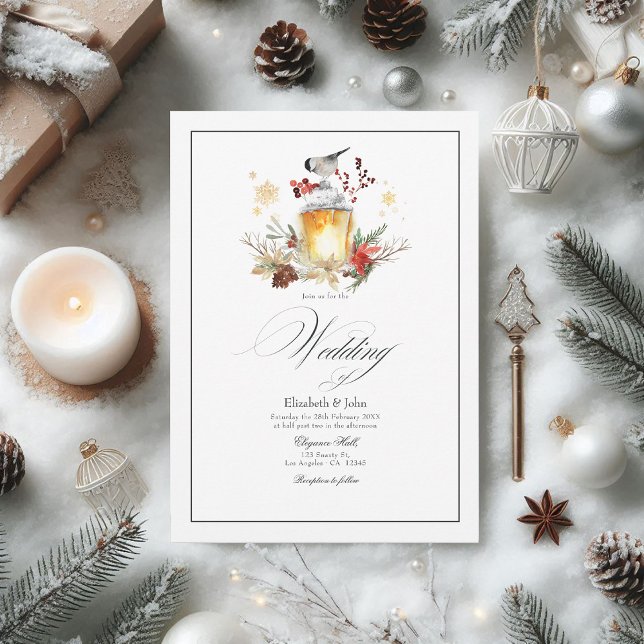 Rustic Pine and Spruce Winter Wonderland Wedding Invitation (Rustic Pine and Spruce Winter Wonderland Wedding Invitation)
