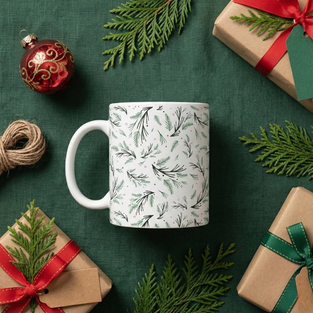 Rustic Pine Branch Pattern Coffee Mug (Creator Uploaded)