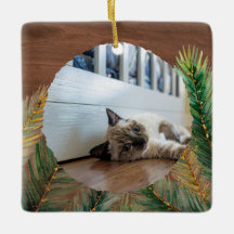 Rustic Pine Branch Pet's First Christmas Keepsake