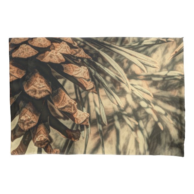 Rustic Pine Cone Design Pillowcase (Front)