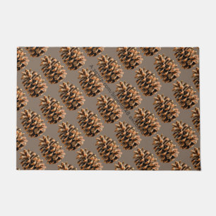 Rustic Pine Cone Pattern Doormat