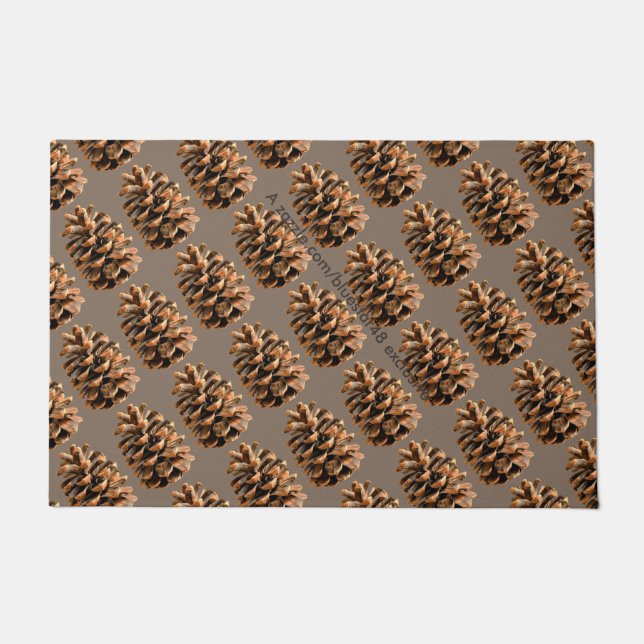 Rustic Pine Cone Pattern Doormat (Front)