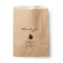 Rustic Pine Cone Thank You Gift Bags