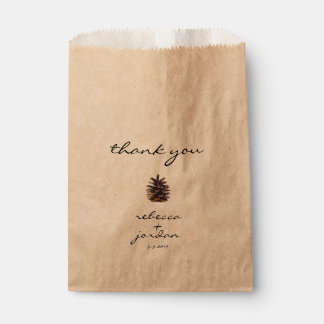 Rustic Pine Cone Thank You Gift Bags
