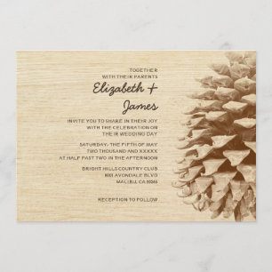 Rustic Pine Cone Wedding Invitations