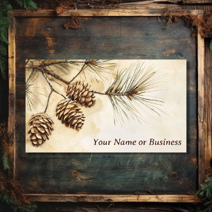 Rustic Pine Cone Woodland Pine Tree Branch Business Card
