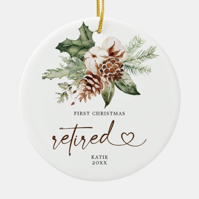 Rustic Pine First Christmas Retired Ornament Gift (Front)