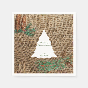 Rustic Pine Forest Christmas Tree  Napkin