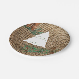 Rustic Pine Forest Christmas Tree Paper Plate
