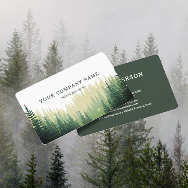 Rustic Pine Forest Logo Business Card (Creator Uploaded)