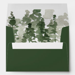 Rustic Pine Forest Personalised Wedding Envelope
