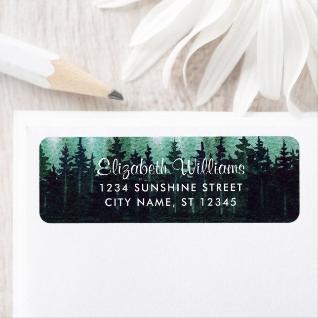 Rustic Pine Forest Return Address Label (Insitu)