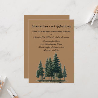 Rustic Pine Forest Wedding  Invitation