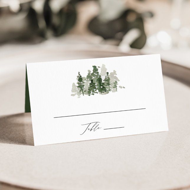 Rustic Pine Forest Wedding Place Card (Creator Uploaded)