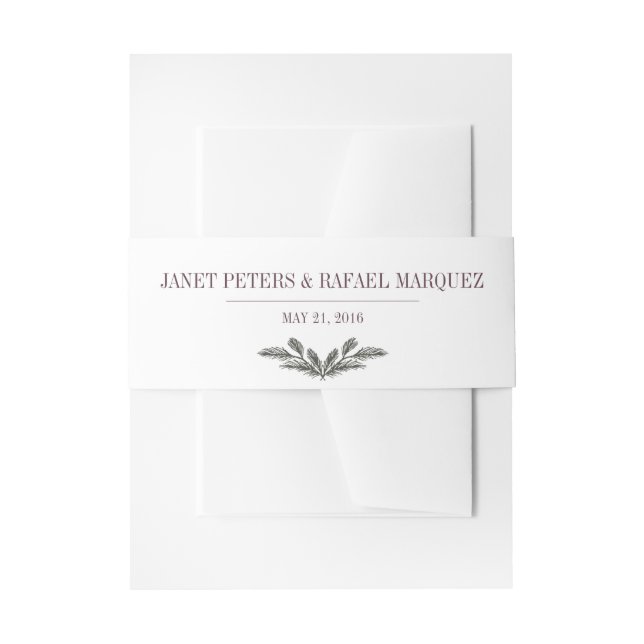 Rustic Pine Needle Bellyband Invitation Belly Band (Front Example)