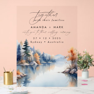 Rustic Pine tree Adventure Wedding Acrylic Sign