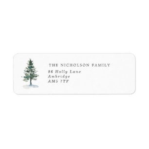 Rustic Pine Tree Family Return Address Label