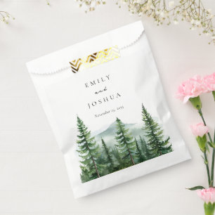 Rustic Pine Tree Forest Wedding Favour Bag