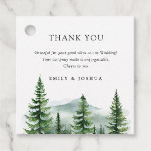 Rustic Pine Tree Forest Wedding Favour Tags