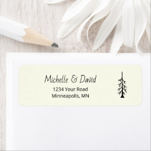 Rustic Pine Tree Ivory Wedding Return Address Label