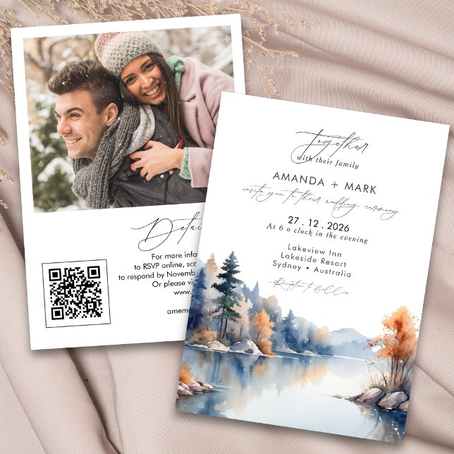 Rustic Pine trees Adventure Wedding  Invitation (Creator Uploaded)