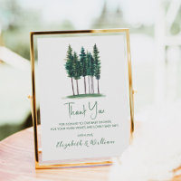 Rustic Pine Trees Baby Shower Thank You